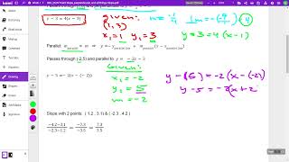 Math 3 /2 ADV point slope, equations, binomials 8/16