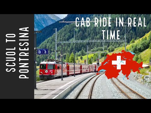 REAL TIME cab ride through the ENGADIN from Scuol to Pontresina, Switzerland.