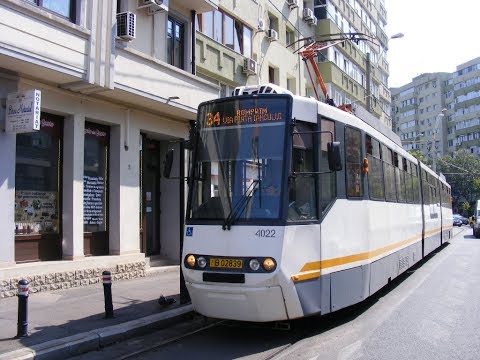 Cab view Linia 34 :  Romprim - Banu Manta. (București)