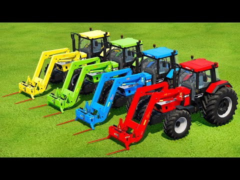 LOAD AND CUT GRASS BALES WITH COLORED OLD CASE TRACTORS - Farming Simulator 22