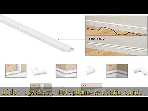 D-Line 157in Cord Cover Kit, Self-Adhesive Wire Hiders, Paintable Cable Raceway to Hide Wires on Wa