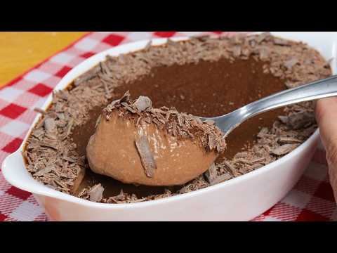 CHOCOLATE MOUSSE WITHOUT GELATIN | ONLY 2 INGREDIENTS IN THE BLENDER | THE EASIEST AND FASTEST