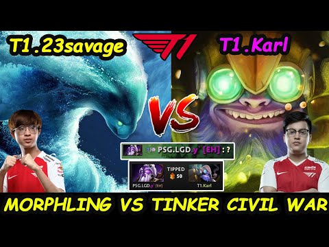23savage Morphling 7.30 Still Work vs T1.Karl  Santino Tinker Dota 2 Server CIS pro Gameplay