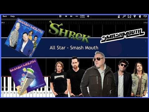 All Star - Smash Mouth (Synthesia) [Tutorial] [Instrumental Video] [Download]