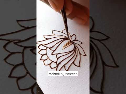 how to  draw shading mehndi flowers 😍|mehndi by nasreen#begginers #basic #mehndidesign #viral