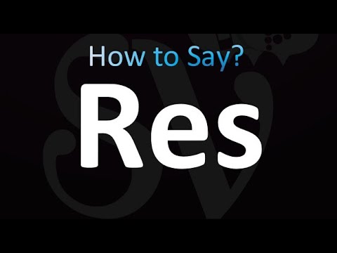 How to Pronounce Res (LATIN)