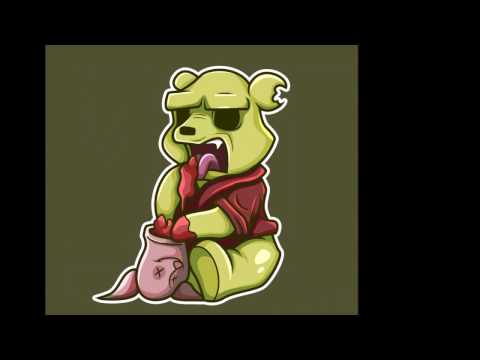 Making a Zombie Winnie the Pooh sticker!