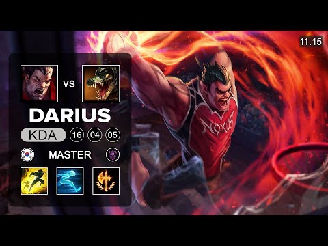 Darius Top vs Renekton - KR Master Patch 11.15