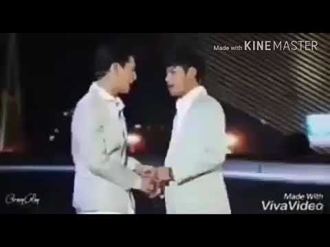 Krist and Singto kissing. So cool. Nice moments