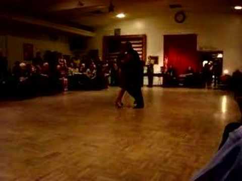  Facundo Posadas  and  Yolanda Rossi  are  dancing  to  the  milonga  "  Milonga De Los Fortines  "