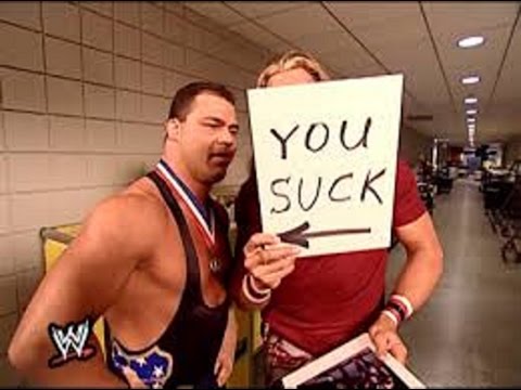 Edge invented the "You Suck" chant for Kurt Angle ^^
