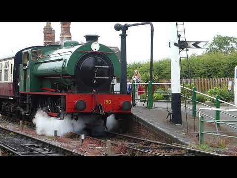 V1010756 - 2019-05-29 - CVR - Colne Valley Railway - No.190 setting off from Castle Hedingham.