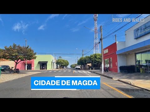 Cidade de Magda SP • Passeio de carro pelas ruas da cidade
