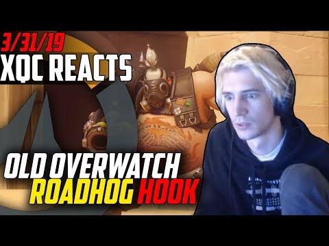 xQc Reacts to old Overwatch Roadhog Hook + LiveStreamFails | xQcOW