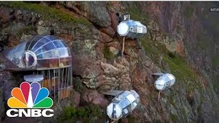 Sleep In Glass Pods Suspended 1,200 ft. Up The Side Of Mountain In Peru's Sacred Valley | CNBC