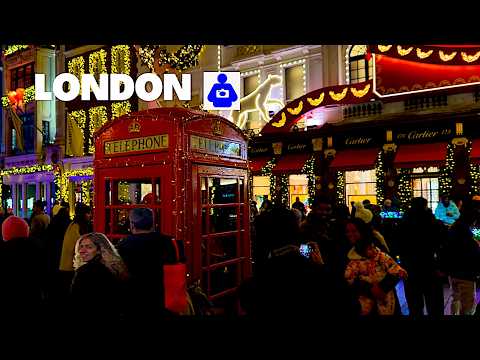 London Christmas Lights Walk 2025 ✨ Bond Street Luxury Shopping & Regent Street Lights | 4K HDR