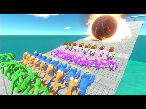 Rainbow Friends Participate In The Giant Stair Race - Animal Revolt Battle Simulator