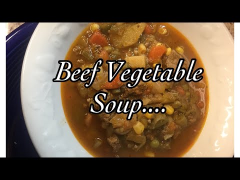 VEGETABLE SOUP..... With Beef Stew STRIPS & Hamburger...