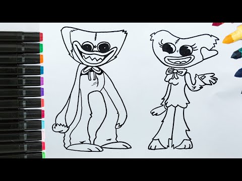 Huggy Wuggy and Kissy Missy Coloring pages | poppy playtime | Coloring Pages