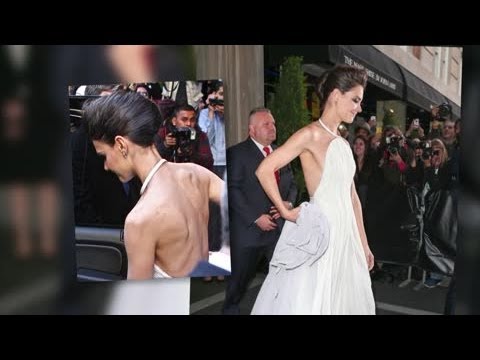 Katie Holmes Shows Off Her Bony Frame in Odd Backless Dress at Met Ball - Splash News