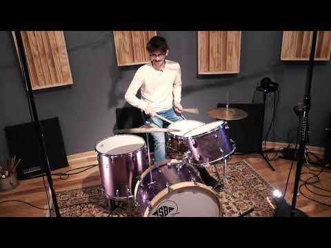 VINTAGE FRENCH ASBA 22/12/16" Kit In Purple Wrap + Snare + Zildjians