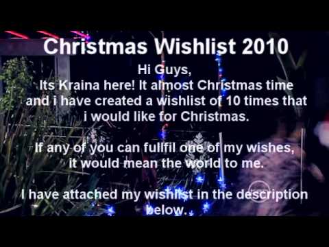 Kraina's Christmas Wishlist 2010:)