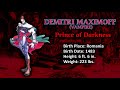Darkstalkers Demitri Profile