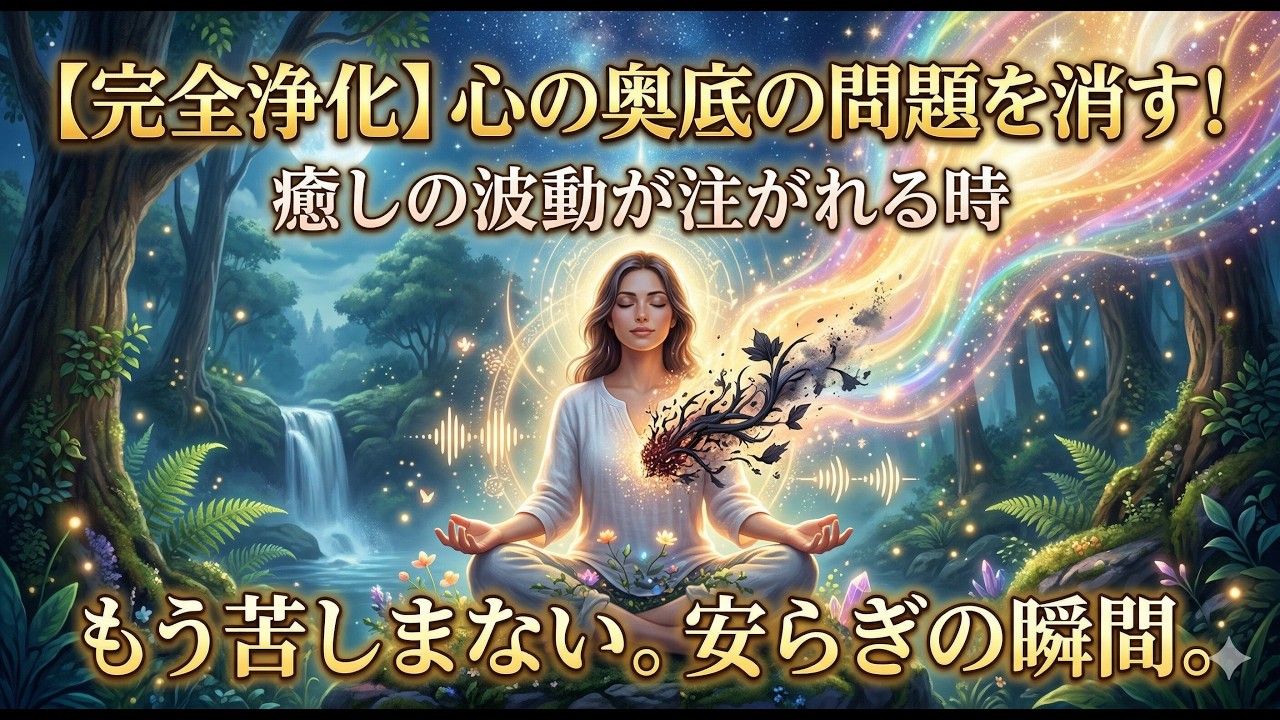 心の奥底に潜んでいる大きな問題を消してくれる癒しの波動が注がれます