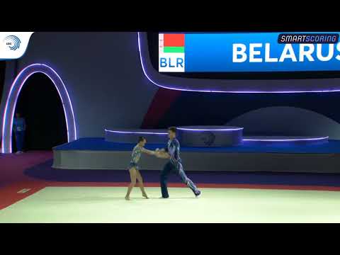 Viktoria AKHOTNIKAVA & Ilya FAMENKOU (BLR) - 2019 junior Acro European Champions, dynamic