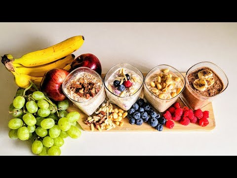 Overnight Oats|Easy Healthy No Cook Grab n Go Breakfast- 4 ways| Nutritious and Flavorful
