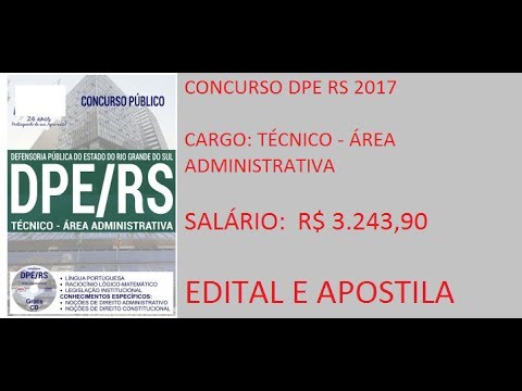 CONCURSO DPE RS 2017   TÉCNICO   ÁREA ADMINISTRATIVA