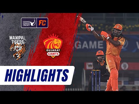 Gayle, Harbhajan in action | Manipal Tigers v Gujarat Giants | Highlights Legends League Cricket