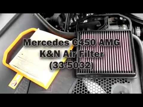 Mercedes C450 AMG Soundcheck: K&N Air Filter vs Stock (33-5032) C43