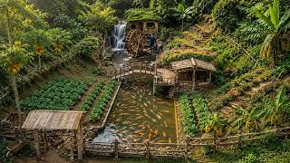 Download lagu Time-lapse video: Building a Villa in The Forest. Wooden House, Power Plant, Gardens & Fish Pond mp3