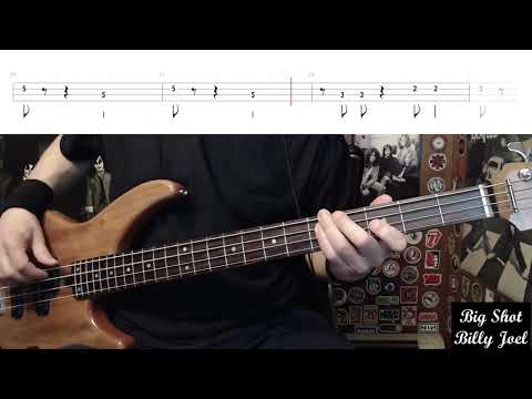Big Shot by Billy Joel  - Bass Cover with Tabs Play-Along