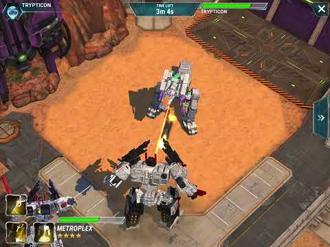 Transformers Earth Wars: Metroplex level 19 4 Star vs 5 STAR TRYPTICON LEVEL 24. BASE 24/25