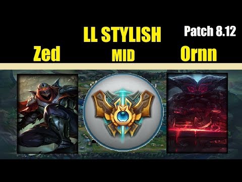 LLStylish | ZED vs ORNN | ZED Mid | Challenger Gameplay | Patch 8.12