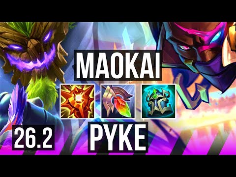 MAOKAI & Smolder vs PYKE & Aphelios (SUP) | 8k gold comeback | KR Master | 26.2