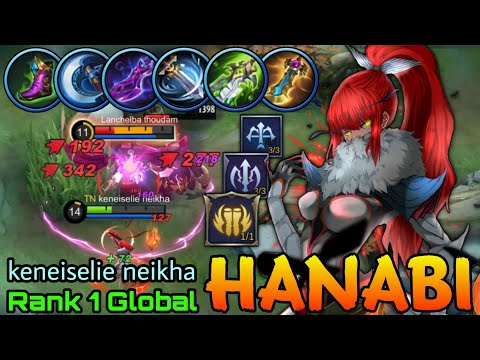 The Late Game Queen Hanabi Sidelane Gameplay! - Top 1 Global Hanabi by keneiselie neikha - MLBB