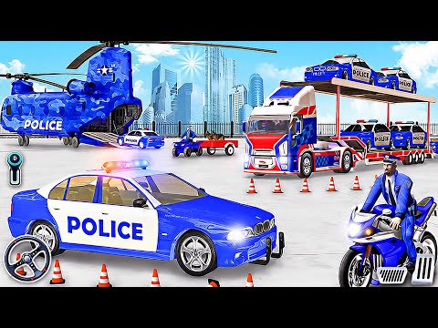 US Police Cars Transporter Truck - Rescue Vehicles Driving Simulator | Android Gameplay