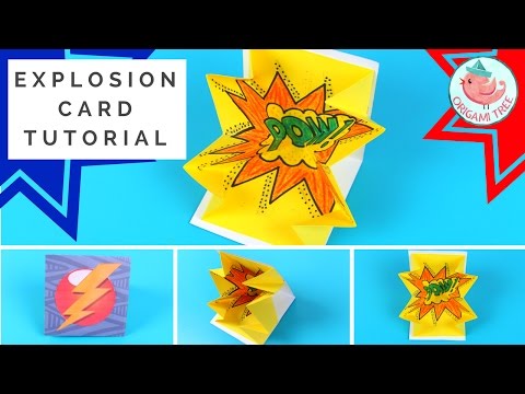 Explosion Card Tutorial - How to Make a Pop-Up Exploding Card COMIC BOOK STYLE!