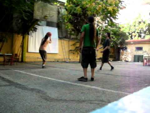 Korrozao playing basketball