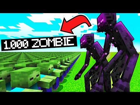 ENDERMAN MUTANTE VS 1000 ZOMBIE SU MINECRAFT!!