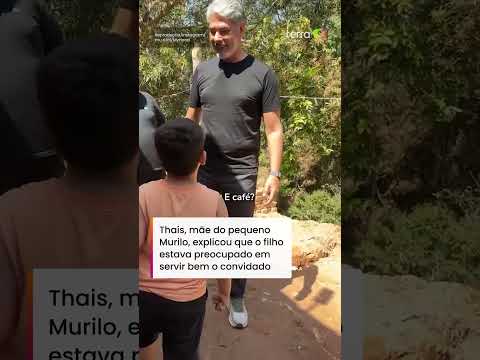Menino de 5 anos conhece William Bonner e faz pergunta inusitada: 'Gosta de cachaça?' #shorts