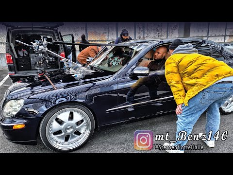 W220 S-Klasse beim Videodreh von FiNCH x TAREK K.I.Z "Onkelz Poster" I Behind the Scenes