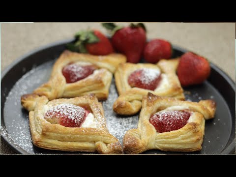 Strawberry Danish│Strawberry Danish Pastry│Puff Pastry│Strawberry Danish Recipe│Pastry Recipe│Danish