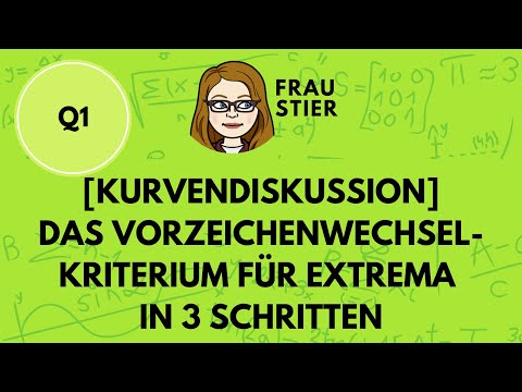 Applying the sign change criterion for extrema in 3 easy steps, with example