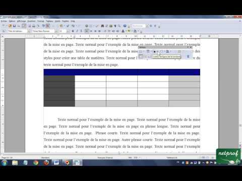 comment construire un tableau avec open office