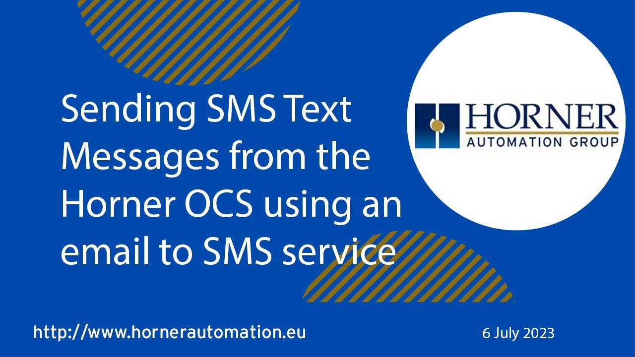Sending SMS Text Messages from the Horner OCS using an email to SMS service