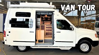 Smallest Tiny Home on Wheels You Can STAND in - Nissan NV Van Tour